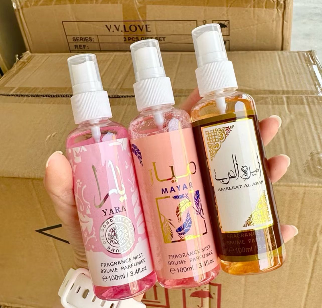 3 bottle $10.00 - 100ML Body Mist Perfume Arab Women Fragrance Mist Minyak Wangi Perempuan Murah Perfume Yara Ameerat Mayar