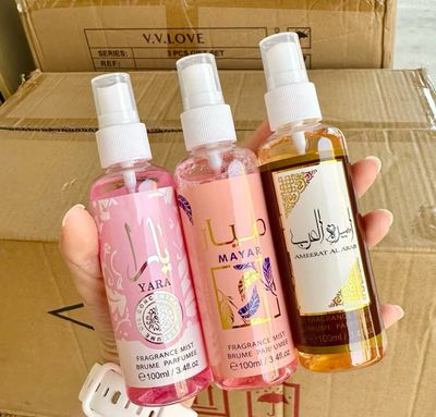 3 bottle $10.00 - 100ML Body Mist Perfume Arab Women Fragrance Mist Minyak Wangi Perempuan Murah Perfume Yara Ameerat Mayar