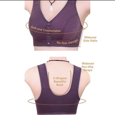 2pcs $10.00 - [36-46][Lamoda]NADIA Front Buckle Bra Women Soft Cotton Bras Plus Size Wireless Bra
