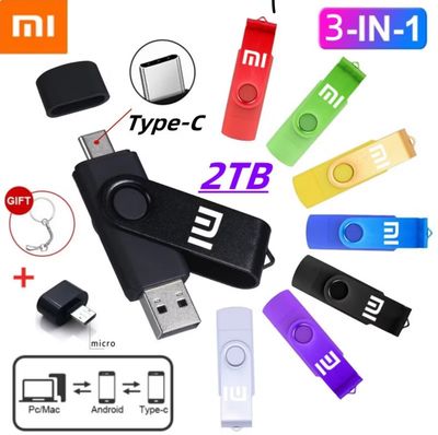 $10.00 (2TB) ❤️ 2TB OTG 3-in-1 USB Micro Type-c flash drive 1TB 512GB 256GB 128GB 64GB 32GB 16GB Pendrive for Android phone