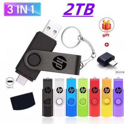 $10.00 (2TB) flash disk 3-IN-1 USB Micro Type-c OTG flash drive 1TB 512gb 256gb 128gb 64gb 32gb 16gb Pendrive for Android phone