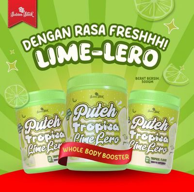 3 bottle (PROMO) $38.00 PUTEH TROPICA LIMELERO 500G by Babies Blinks Datin Lyanaz Powdered Drinks #babiesblink #putehedition #limelero