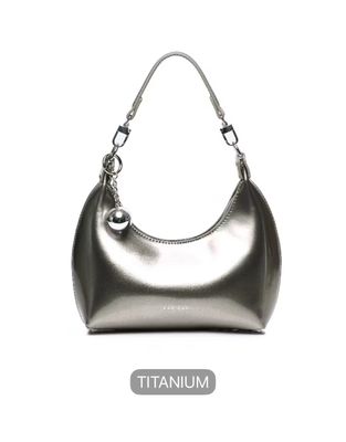 PROMO - $23.00 : RURU-LARISSA GLOSSY CRESCENT MOON UNDERARM WOMENS HAND CARRY CROSSBODY METAL BALL JELLY BAG (2871)