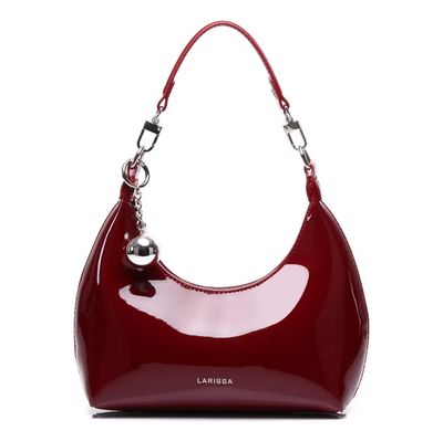 PROMO - $23.00 : RURU-LARISSA GLOSSY CRESCENT MOON UNDERARM WOMENS HAND CARRY CROSSBODY METAL BALL JELLY BAG (2871)