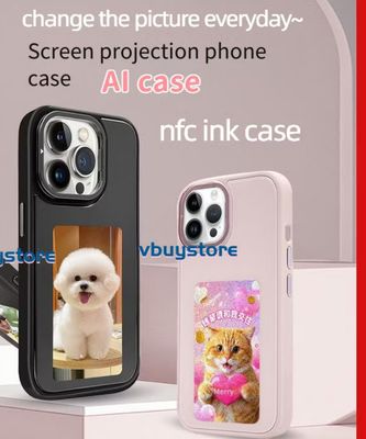 $27.00 - DIY CASE NFC Phone Case 4 Color Display E-ink Screen Smart Covers For Iphone 16 Pro Max 15 14 13 Pro Max Smart Image Phone Cover Intelligent AI Casing for Ip 15 Pr 13-16promax Cas