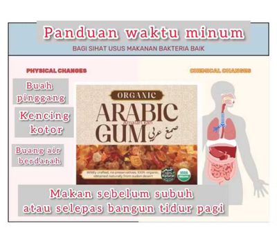 $12.00 - Arabic Gum Probiotic Mudah Larut gred AAAAA Sudanese 120 Gram