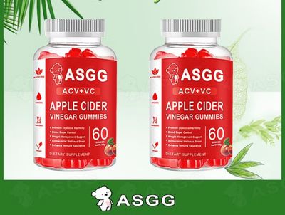 2bottle $18.00 (PROMO) ASGG Apple Cider Vinegar Gummies Fat Buster Detox For Weight Loss Slimming Apple Cider Gummy