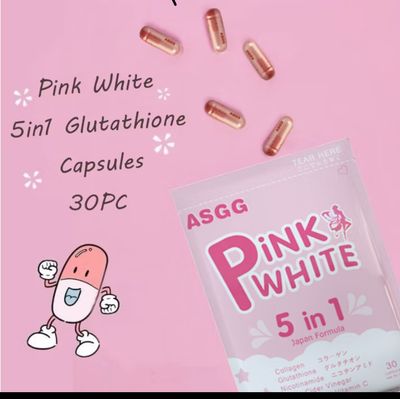 ￼2package $18.00 ASGG Pink White Glutathione Capsules 5 in 1  Skin Collagen Glow Whitening Anti Aging Beauty Capsules
