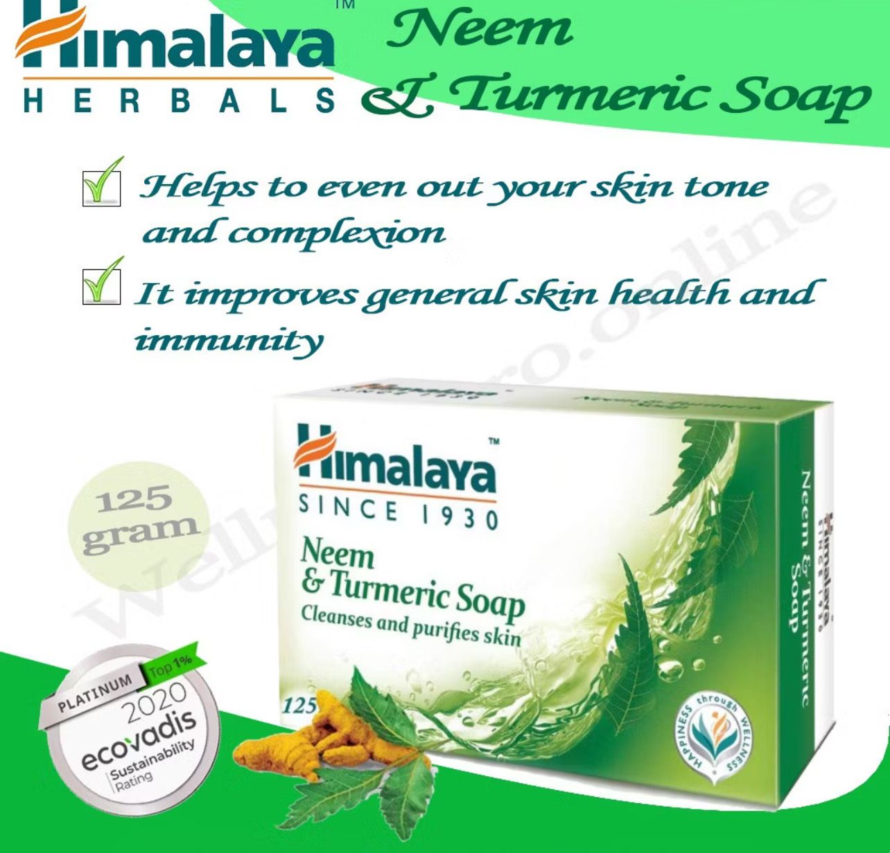 2pcs $10.00 [NEW STOCK : AUG 2026 ] Himalaya Neem &amp; Turmeric soap 75g/125g