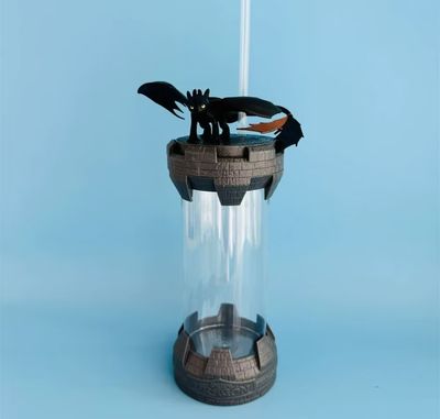 $29.00 - ⚡In Stock⚡ 2025 How to Train Your Dragon Movie Water Cup Popcorn Bucket Toothless Dragon Straw Cup Figurine Cup