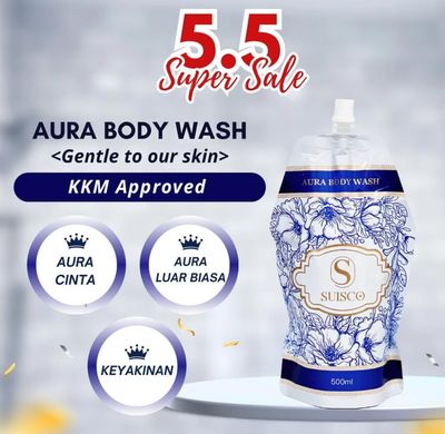2pcs $10.00 - SUISCO | Aura Body Wash 500ml Sabun Mandi Penaik Aura Wangi