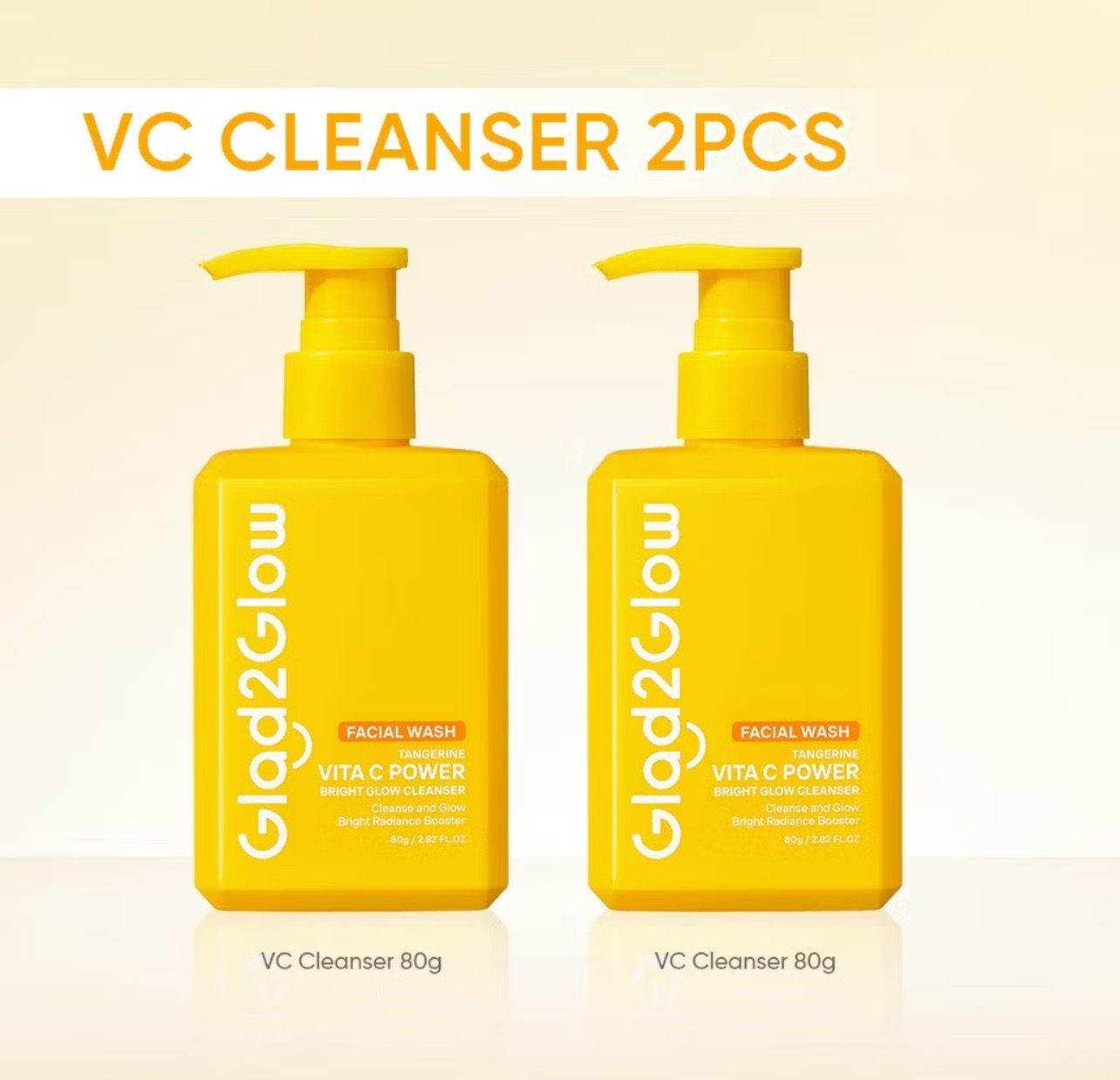 ￼(PROMO) 2bottle $16.00 - Glad2Glow JEJU TANGERINE VITA C VC Cleanser Face Wash 80g pencuci muka skincare muka facial wash