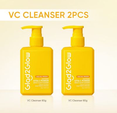 ￼(PROMO) 2bottle $16.00 - Glad2Glow JEJU TANGERINE VITA C VC Cleanser Face Wash 80g pencuci muka skincare muka facial wash