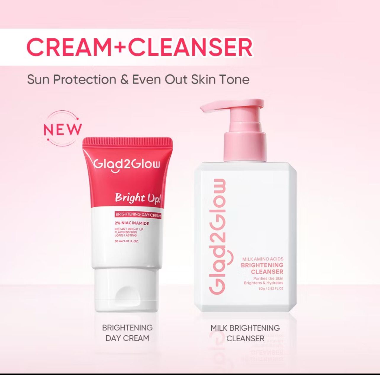 1set $16.00【New Launch】Glad2Glow Brightening  Moisturizer Upgrade Bright Up Cream 30g BB&amp;CC Whitening Lazy Cream Glowing