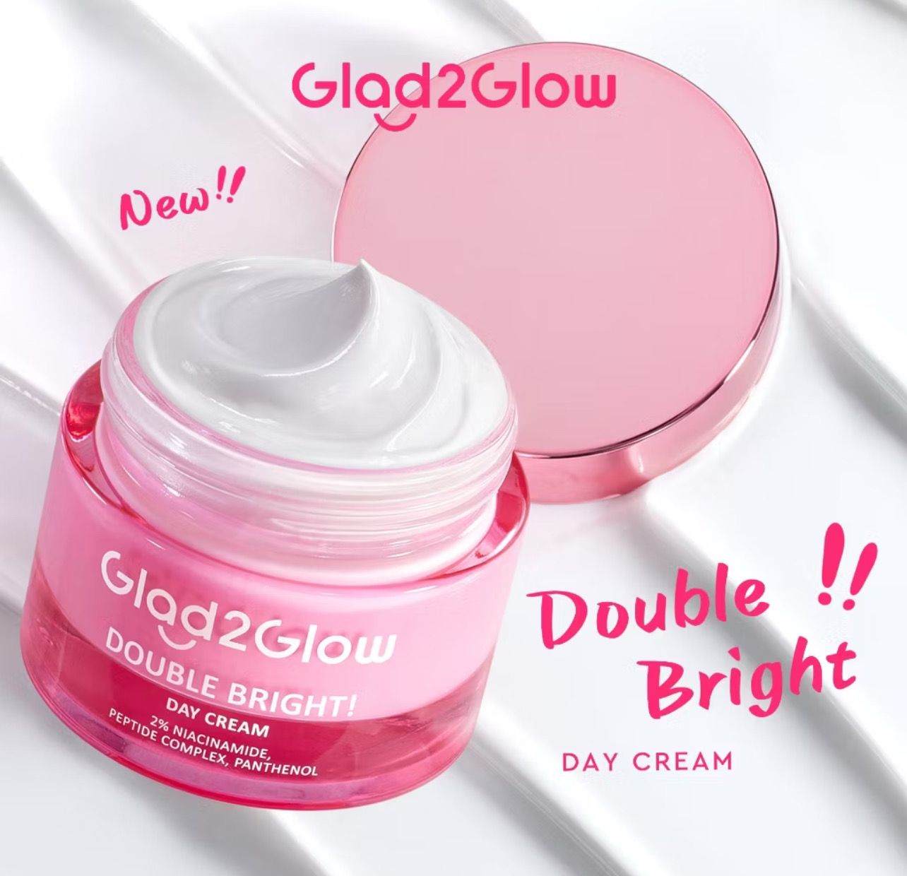 $13.00【New Launch】Glad2Glow Double Bright Day Cream Bright Up Facial Moisturizer Tone Up Whitening 素顏霜 Lazycream Long-Lasting