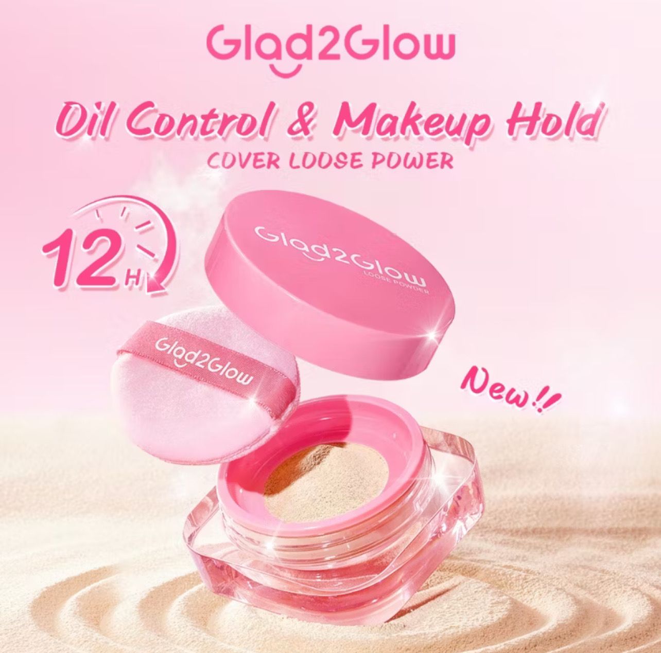 $16.00 ￼【NEW LAUNCH】Glad2Glow Perfect Blur&amp;Cover Loose Powder Oil Control Long-Lasting Matte Flawless High coverage Face Bedak