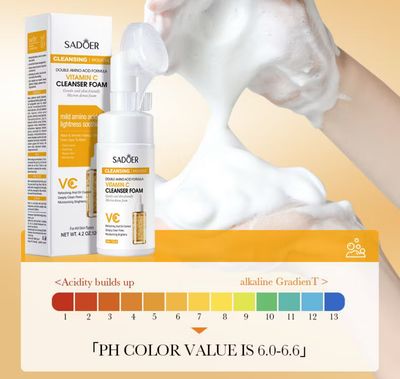 2 bottle $10.00 ￼ROREC SADOER Vitamin C Mousse Face Wash Amino Acid Deep Clean Pores Moisturizing Foam Cleanser 120ml