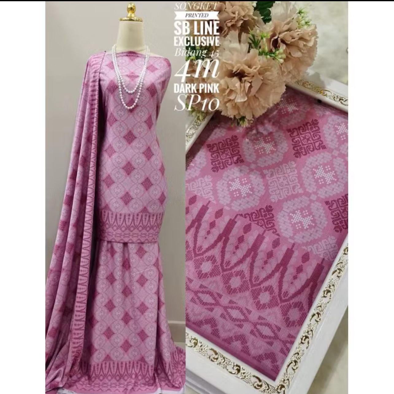 4meter $20.00 KAIN PASANG🔥🔥SONGKET SB LINE PRINTED EXCLUSIVE🔥🔥