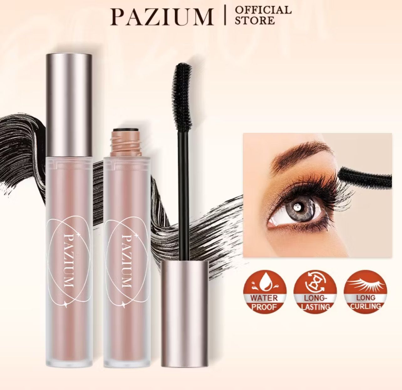 PROMO 4pcs $10.00￼PAZIUM Mascara Waterproof Curl Eyelash Comb Long Lasting Skinny Quick Dry Smudge-Proof Lightweight 睫毛膏