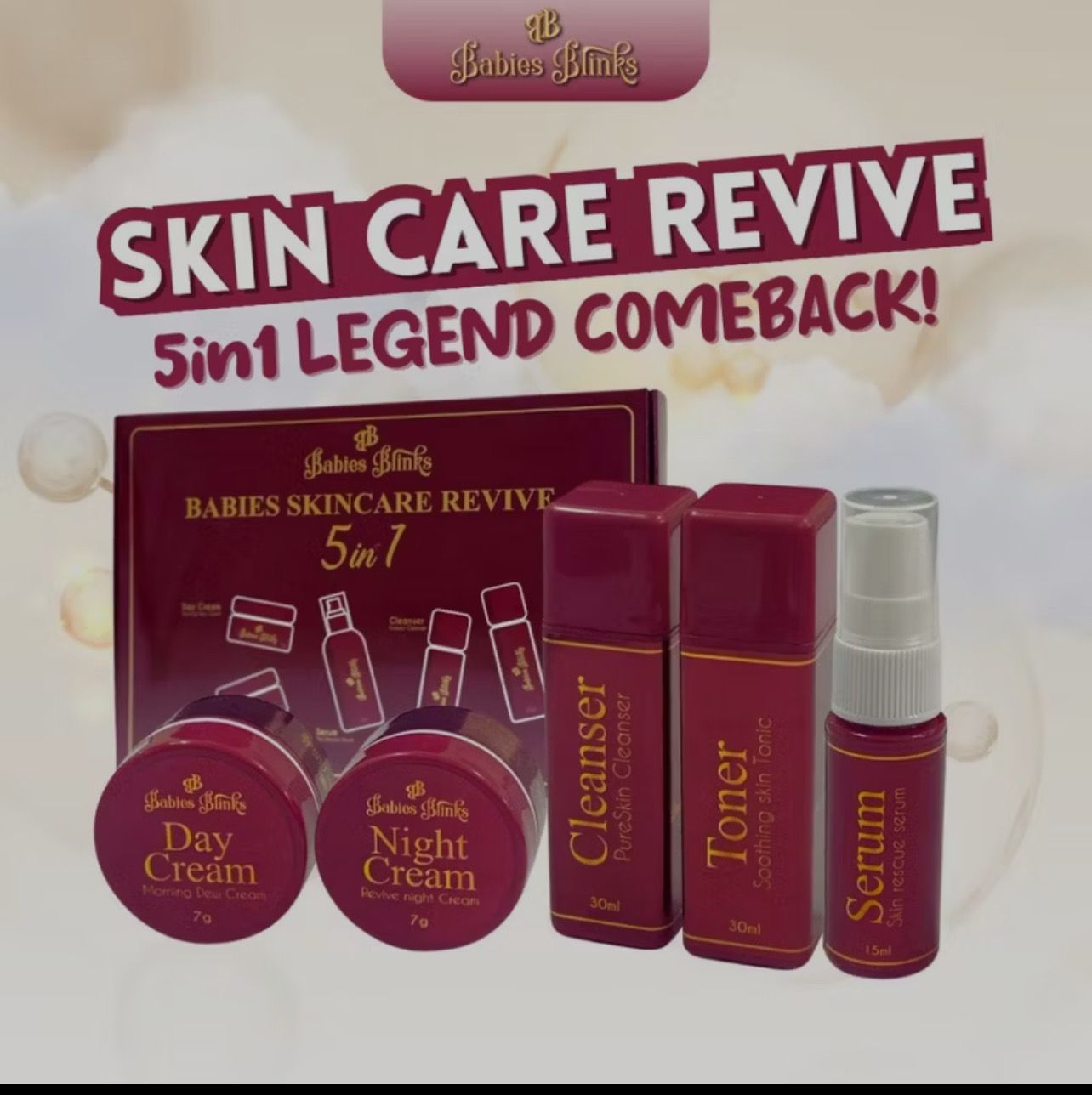 $23.00 BABIESBLINK 5 IN 1 SKINCARE by Datin Lyanaz Hassan. #datinlyanazhassan #babiesblinks #puteh #cafeskincare