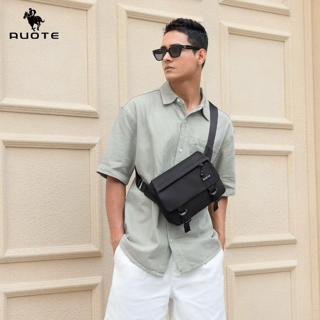 $10.00 ￼AUOTE Men Shoulder Bags Sling Chest Bag Cross Body Bags Messenger Bag Waterproof Large Capacity