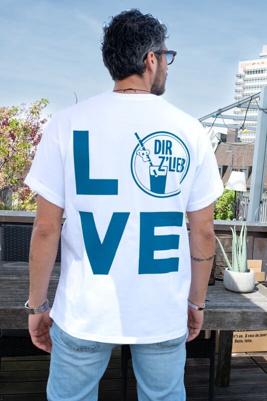 The LOVE Shirt - White/Petrol