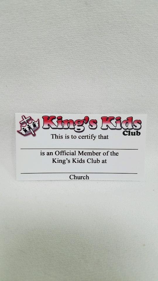 King&#39;s Kids Wallet Membership Cards (10 pack)