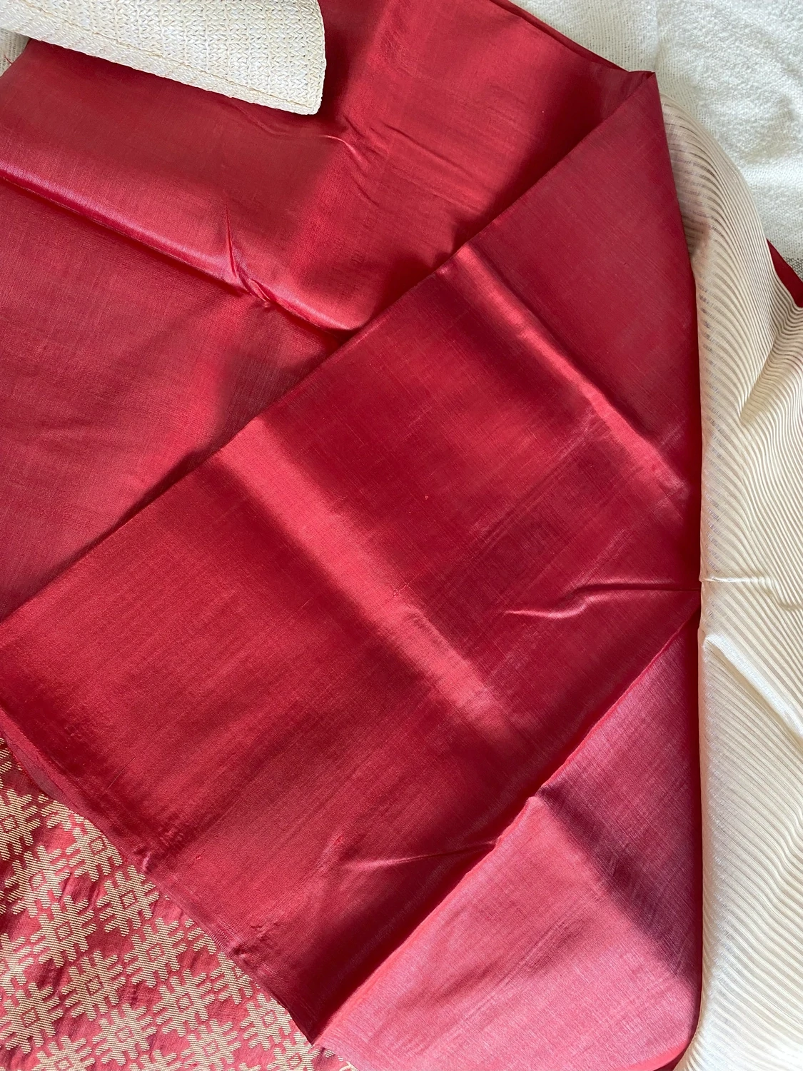 Cherry Red Three Piece Silk Suit
