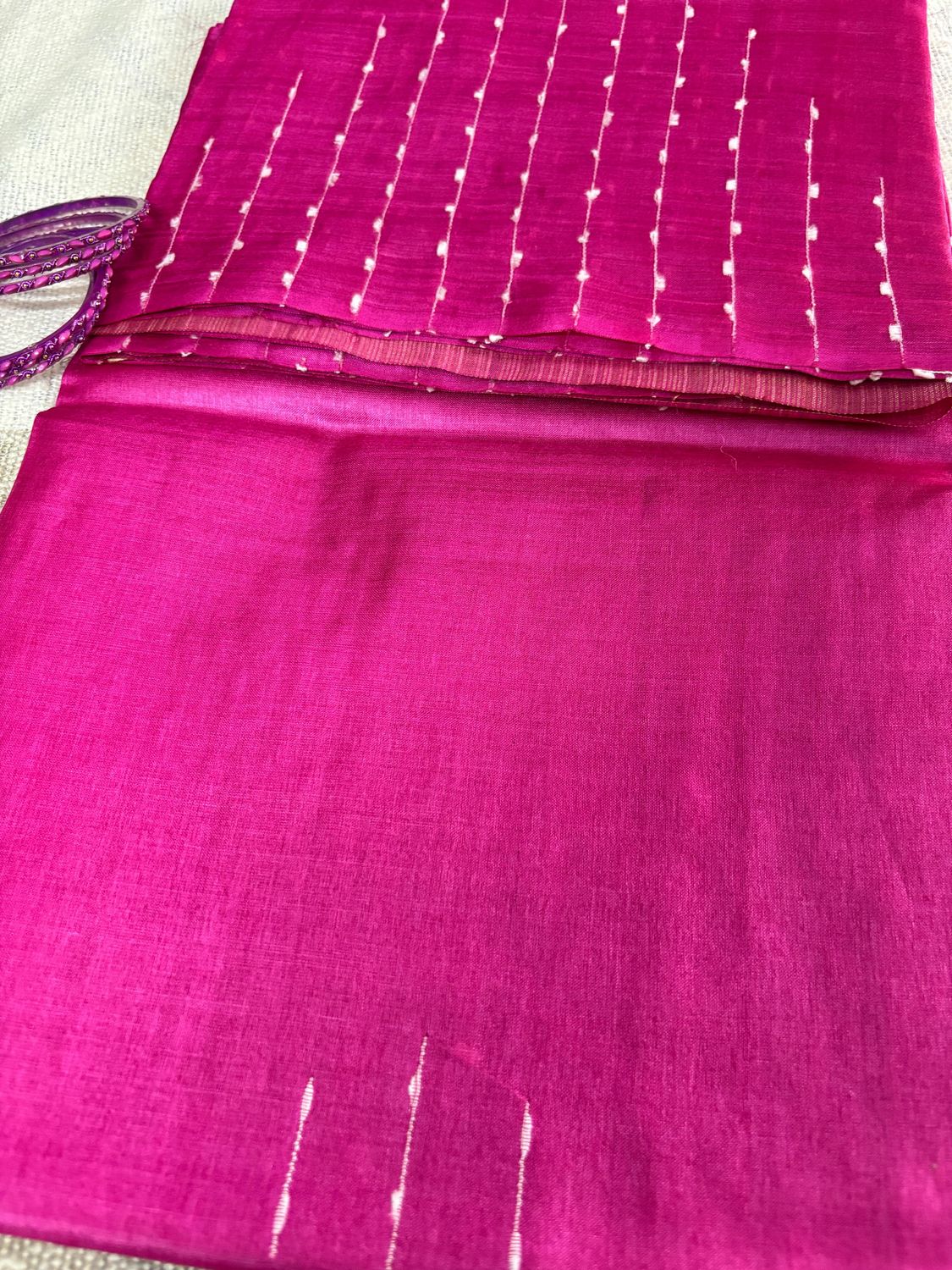 Charming Barbie Pink Kosa Silk Saree