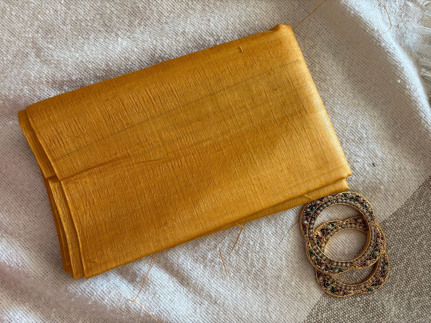 Yellow Raw silk kurta