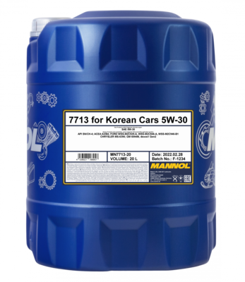 MANNOL 7713 for Korean Cars 5W-30 20 litraa
