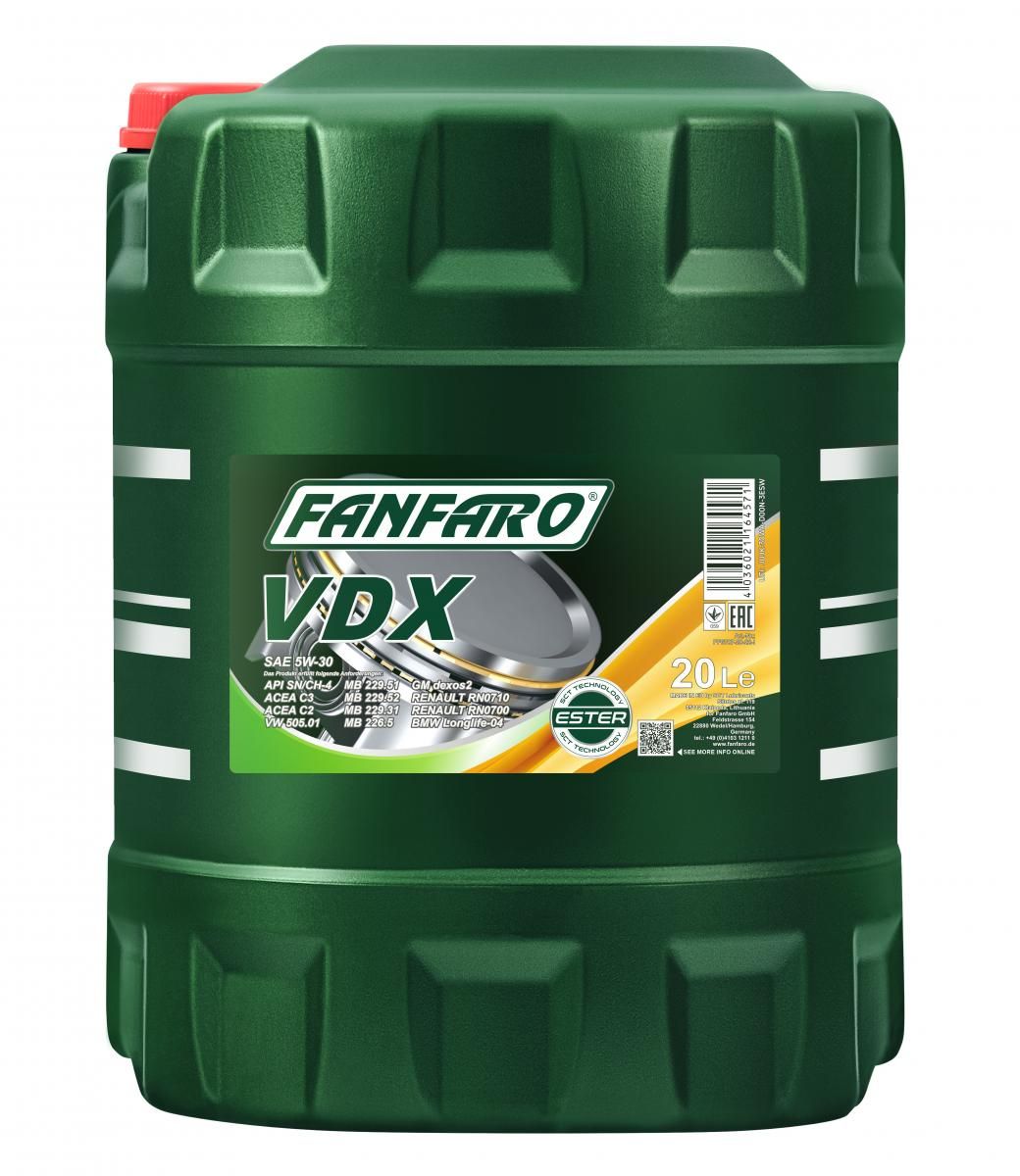 FANFARO VDX 5W-30 C2/GM Dexos2, 20 LITRAA