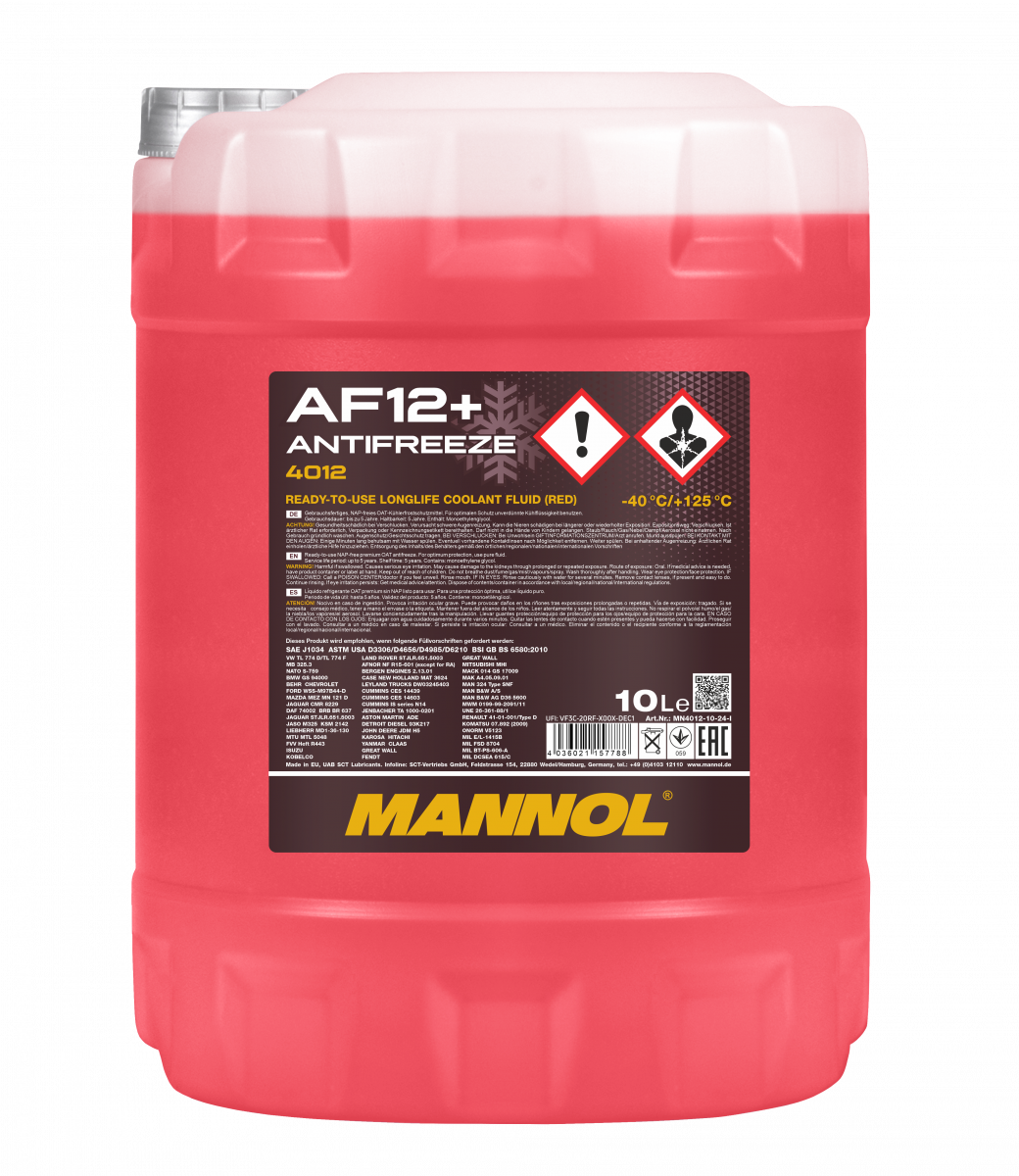 MANNOL Antifreeze AF12+ 100% - 10 LITRAA