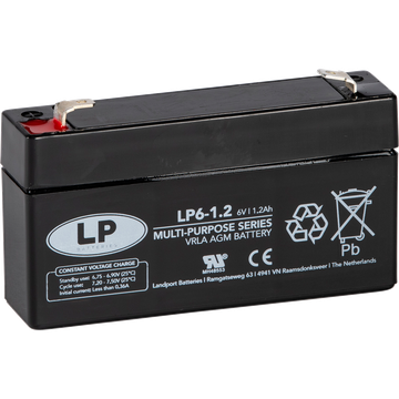 LANDPORT SLA6-1.2 6V 1.2AH (F1-liitin)
