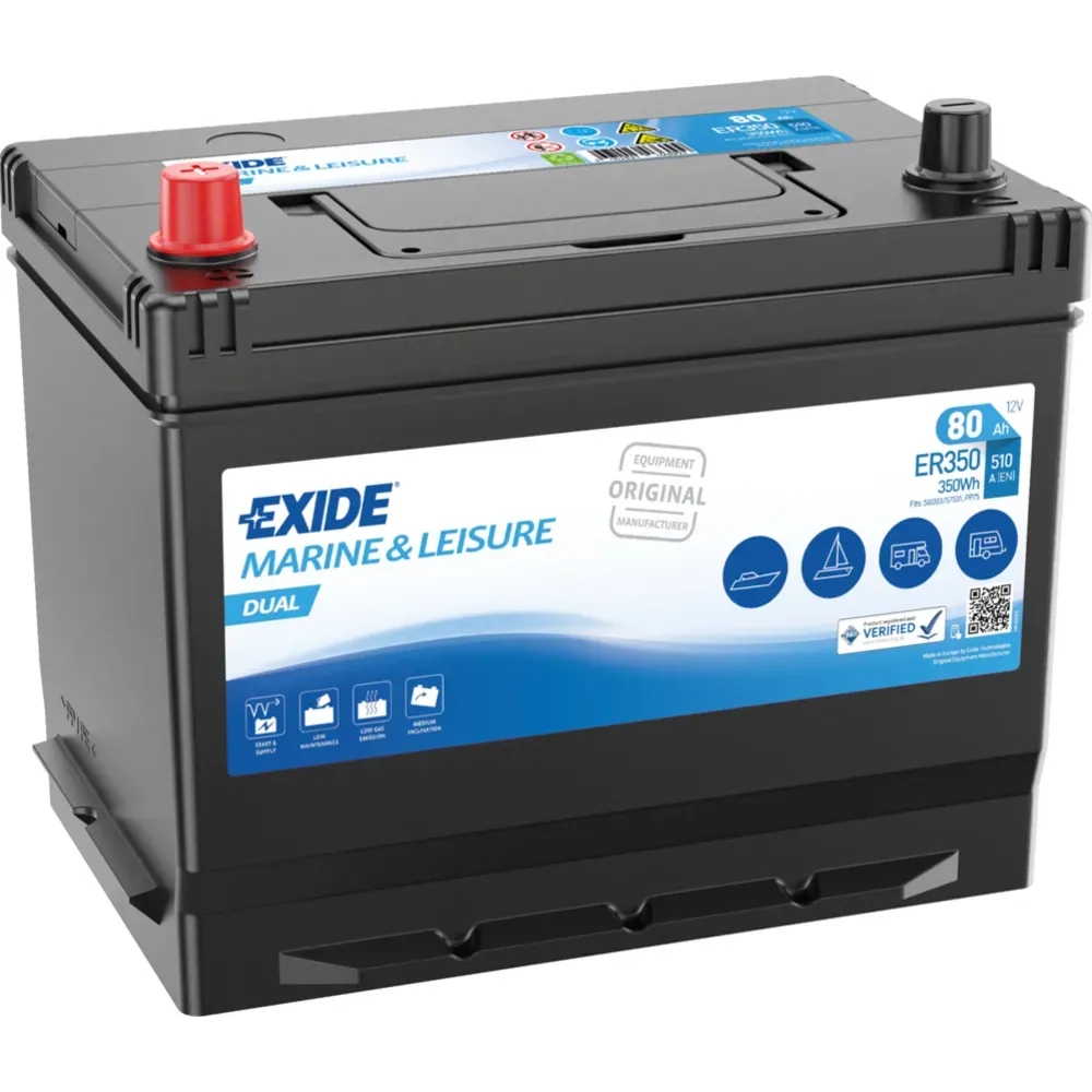 EXIDE DUAL ER350 80AH 510EN