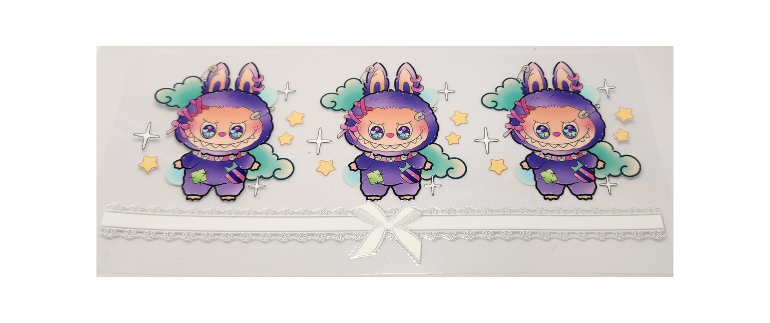 Labubu Purple White Ribbon
