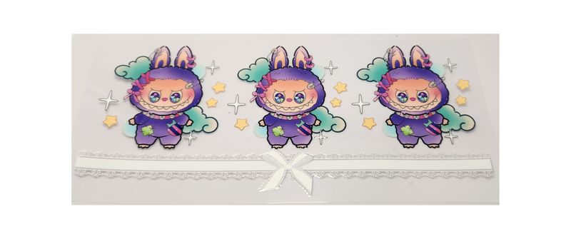 Labubu Purple White Ribbon