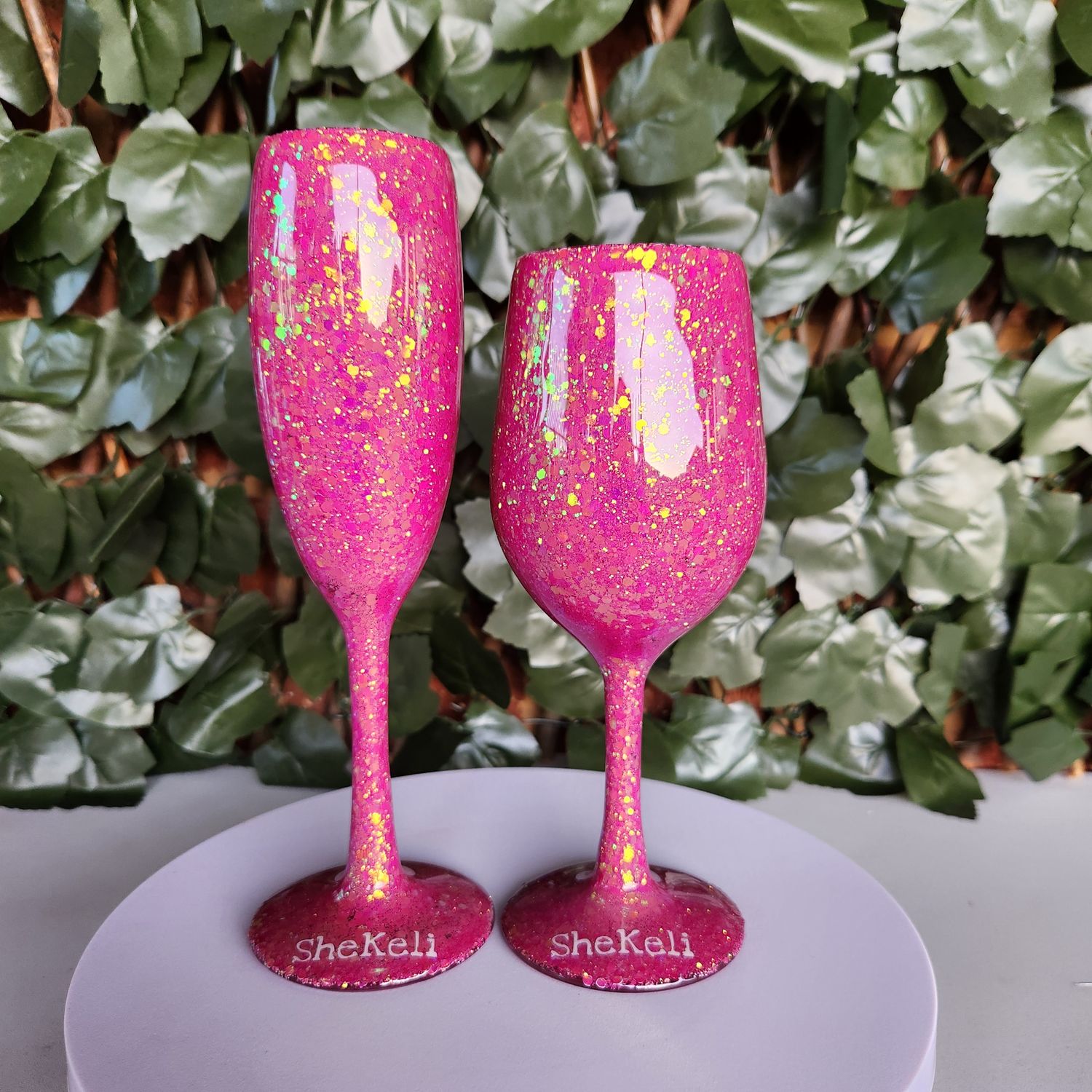 Pink/Gold Bundle Wine Glasses
