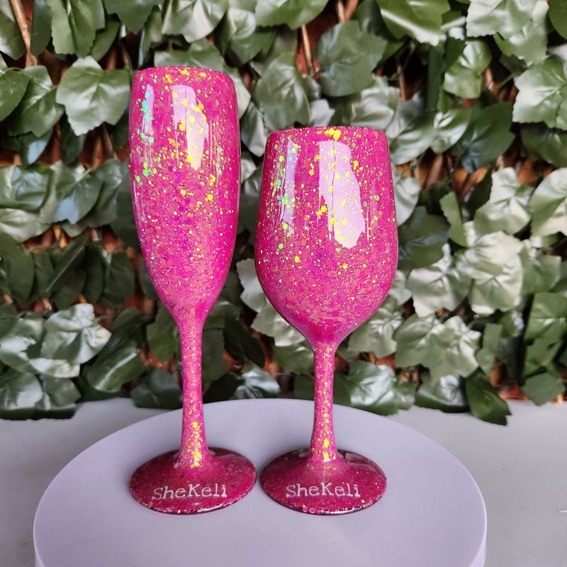 Pink/Gold Bundle Wine Glasses