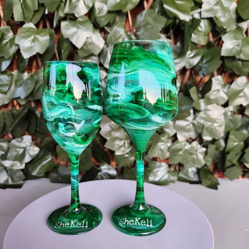 Green Bundle Wine Glasses