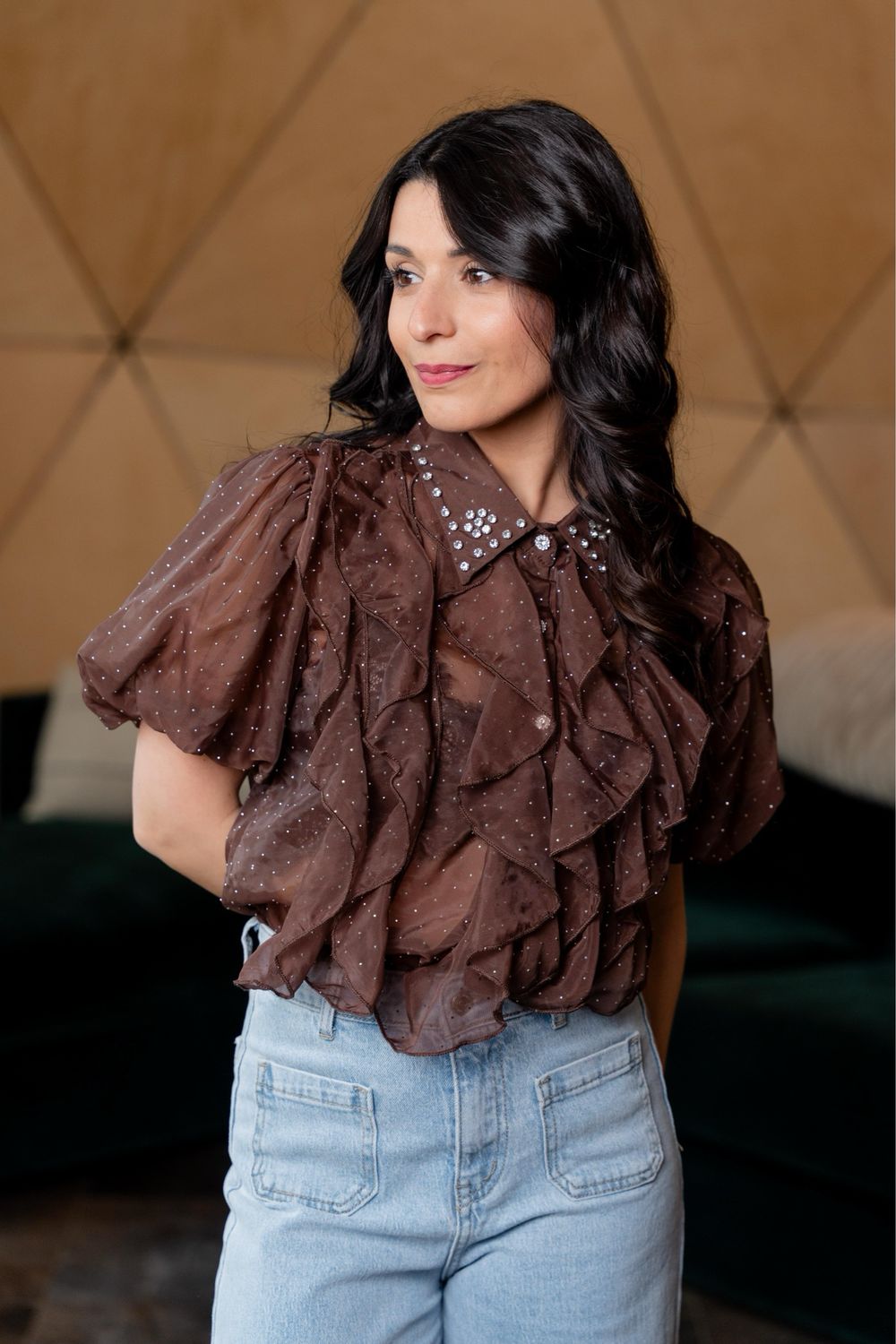 Blouse «&nbsp;DINA&nbsp;» marron 