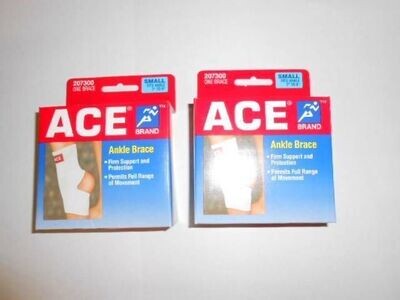 Qty 2 Ace Ankle Brace 207300 Size: Small Fits 7” to 8” Free Shipping