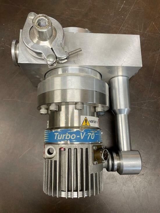 VARIAN TV70 TURBO PUMP 969-9358S002 WITH V10 & V12 ASSY