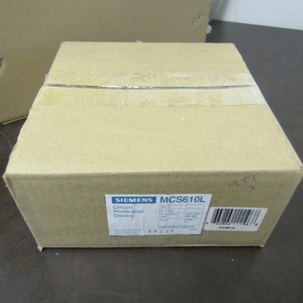 Siemens MCS610L MCS SW DISCONNECT SWITCH 600V 100A LEFT OP