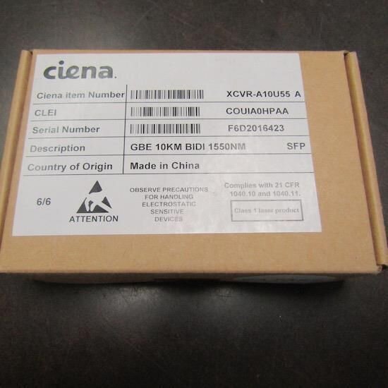 CIENA XCVR-A10U55 GBE 10KM BIDI 1550NM