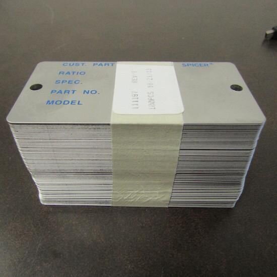 LOT OF 100 STAINLESS STEEL 3 1/2" X 1.3/4" 111197 ENGRAVING PLATE