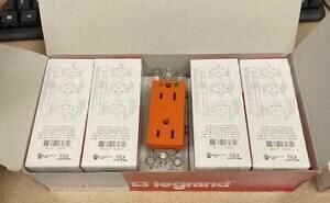 BOX OF 10 LEGRAND IG26262 DUPLEX RECEPTACLE ORANGE 15A 125V ISOLATED GROUND