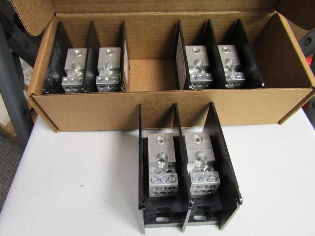 LOT OF 3 MERSEN MPDB67562 Distribution Block,Standard,600,175A
