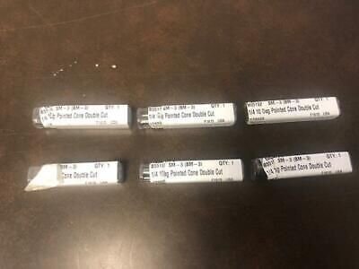 LOT OF 6 BASSETT B55192 SM-3C (BM-3) 1/4 10 DEG POINTED CONE DOUBLE CUT