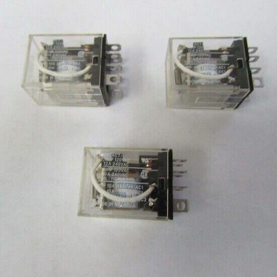 LOT OF 3 OMRON LY2 110/120VAC RELAY 8-PIN